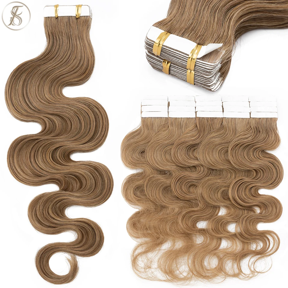 TESS 20 stks Golvende Tape In  - Invisible Tape In Extensions Real Hair recensie en prijs