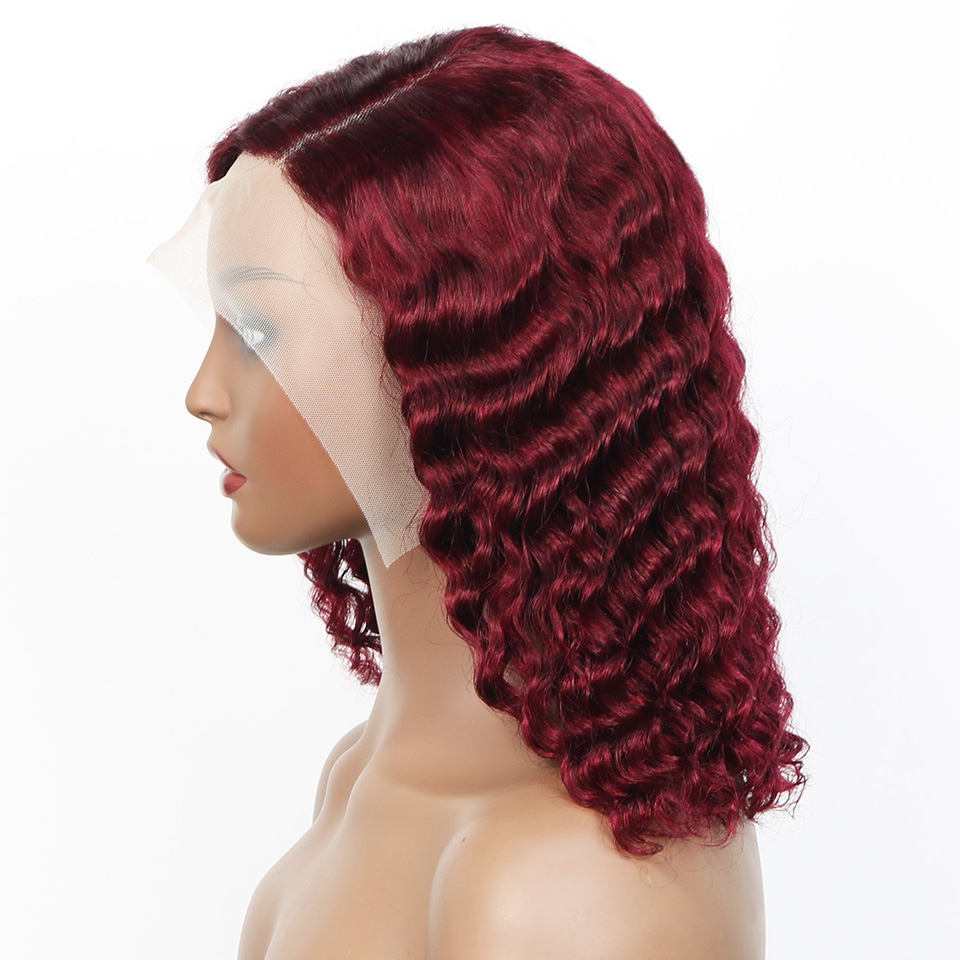 99j Bordeauxrode, diepe bob-pr - Pre Parted 13X4 Lace Front Bob Wig recensie en prijs