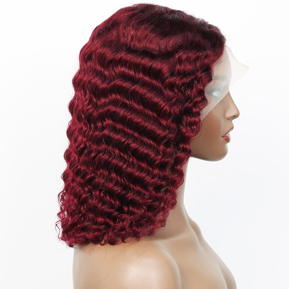 99j Bordeauxrode, diepe bob-pr - Pre Parted 13X4 Lace Front Bob Wig recensie en prijs