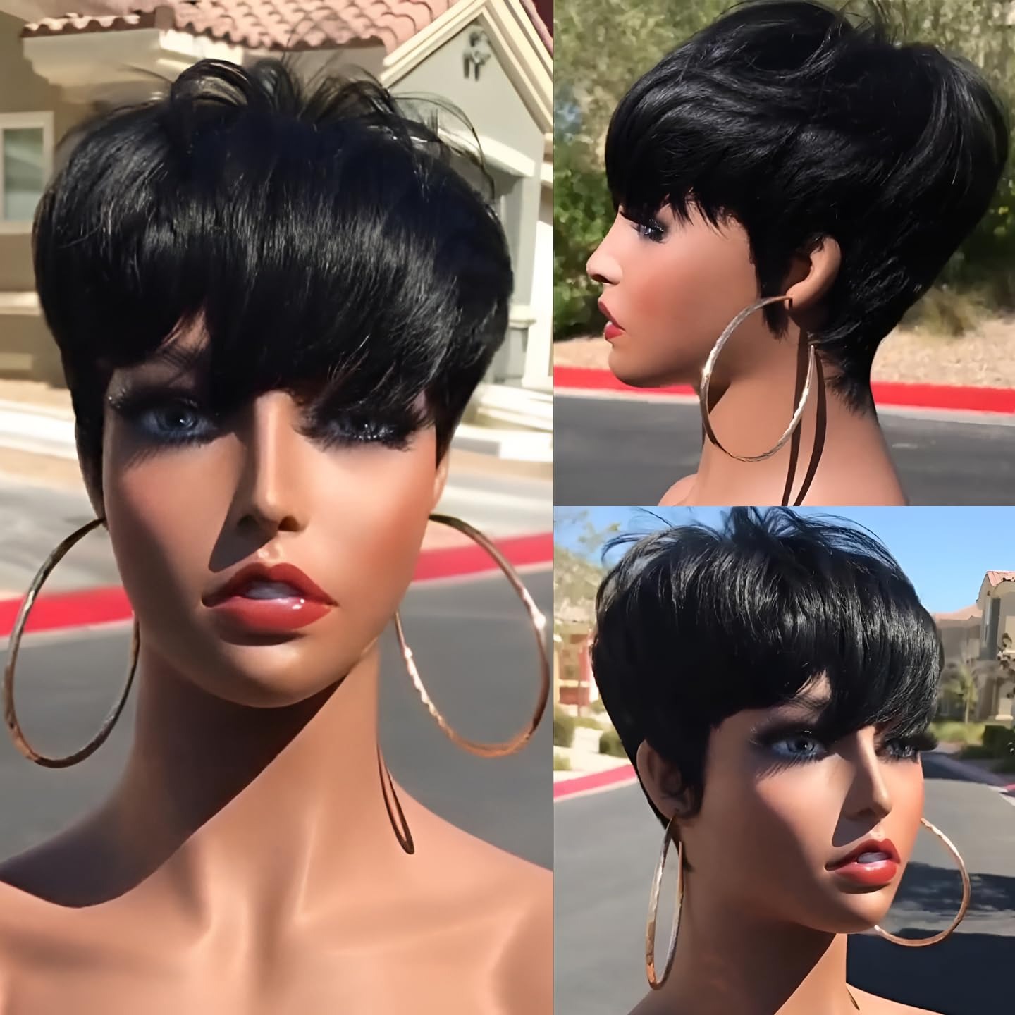 Korte pruiken van echt haar, p - Short Pixie Cut Wig Human Hair Cheap recensie en prijs