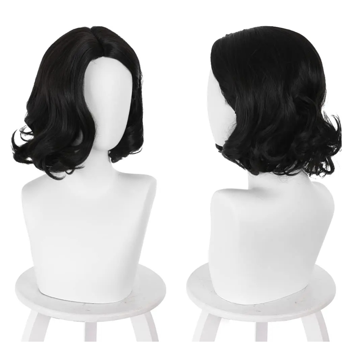 Zwarte korte bob golvende midd - Synthetic Braided Wigs For Black Women recensie en prijs